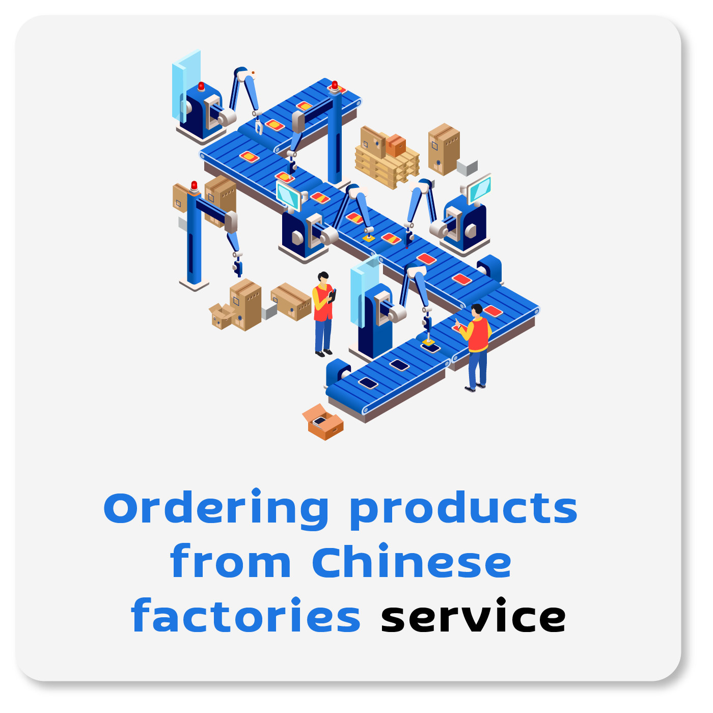 Service to order products from Chinese factories.